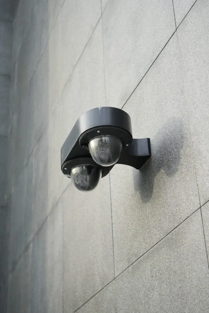 CCTV security camera operating outdoor ,